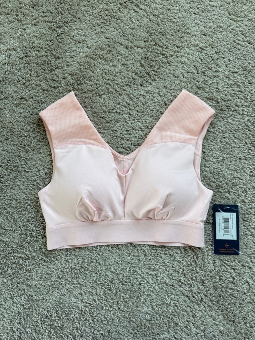 Tommie Copper Pink Padded V-Neck Sports Bra
